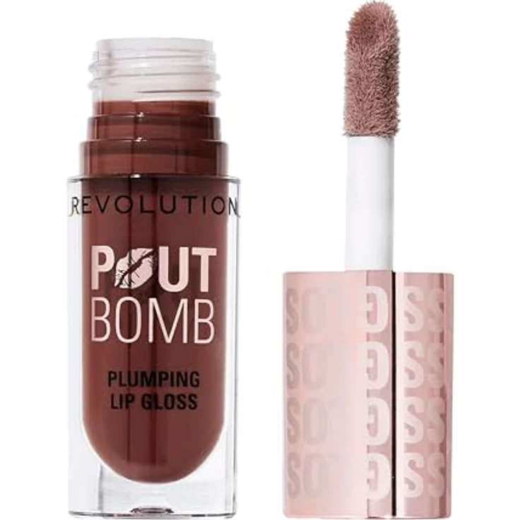 Makeup Revolution Pout Bomb Lipgloss, vergrößernder Effekt in Espresso Cool Nude, 4.6 ml – Bild 3