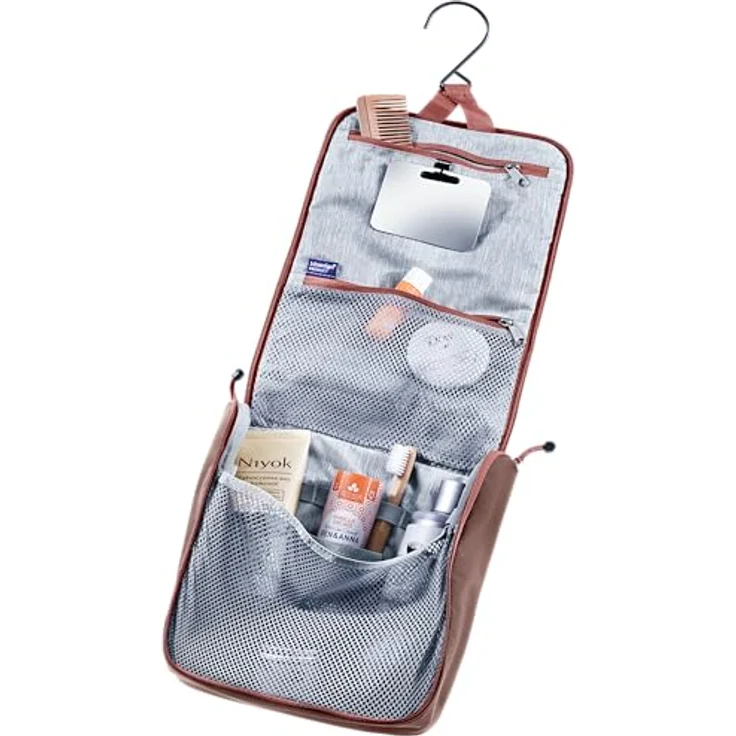 Deuter Wash Center II, Necessaire mit 5 l Volumen, spritzwasserfest, rot, inklusive abnehmbarem Spiegel und herausnehmbarer Netztasche – Bild 2