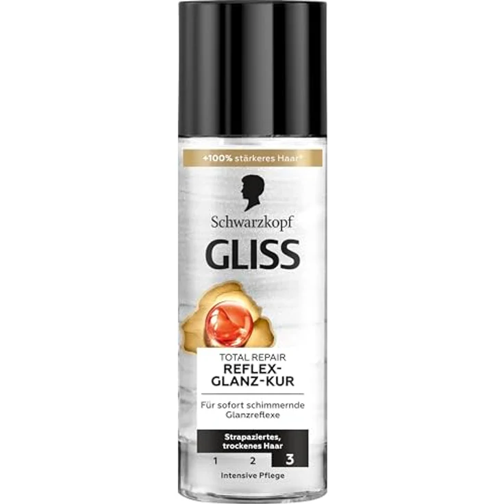 Gliss Reflex-Glanz-Kur Total Repair, 150 ml Haarkur mit Keratin & Blüten-Nektar für sofortige Glanzreflexe und Haarbruchreduktion – Bild 2