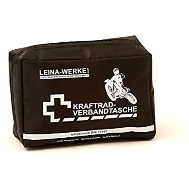 Leina-Werke 17012 Kraftrad-Verbandtasche Typ II mit Klett, Rot/Schwarz
