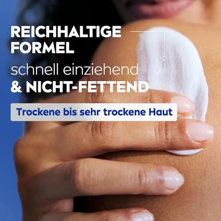 NIVEA Reichhaltige Body Milk, intensiv pflegende Körpercreme mit purem Hyaluron, Mandelöl und Tiefenpflege Serum, Lotion für trockene Haut (250 ml) – Bild 5