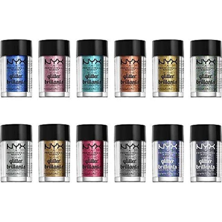 NYX Professional Makeup Face & Body Glitter Brillants Glitter für Körper und Gesicht, Farbton 10 Silver, 2.5 g, Hochpigmentierter Lidschatten mit Glitzereffekt – Bild 4