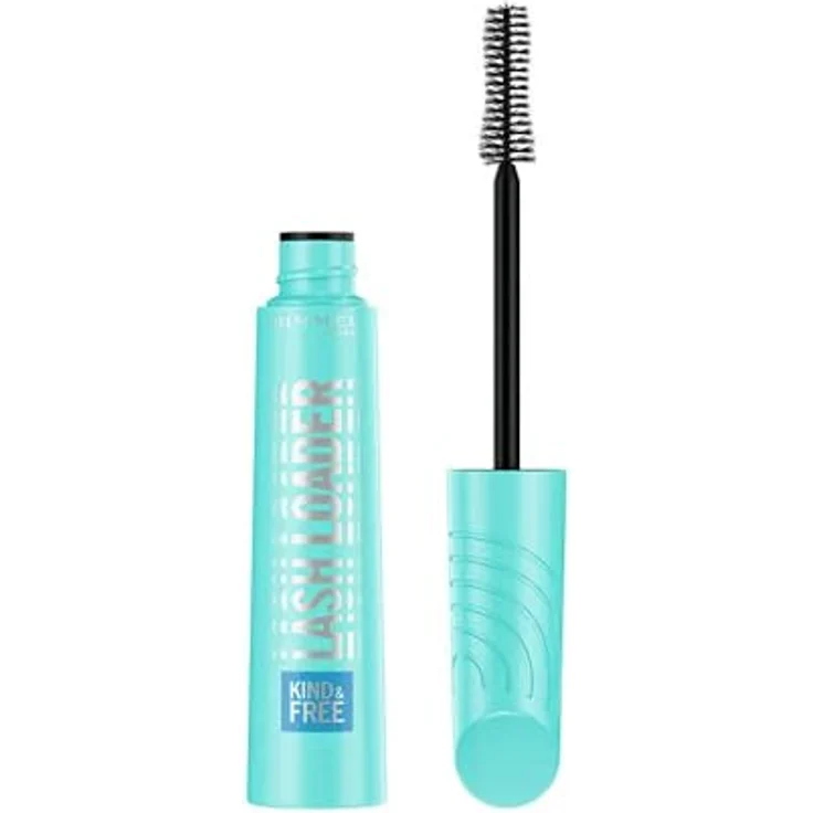 Rimmel London KIND & FREE LASH LOADER mascara 9.5ml, mit Pinsel aus biobasierten Fasern und Formulierung mit Sheabutter, wasserdicht, klumpt nicht, tropft nicht