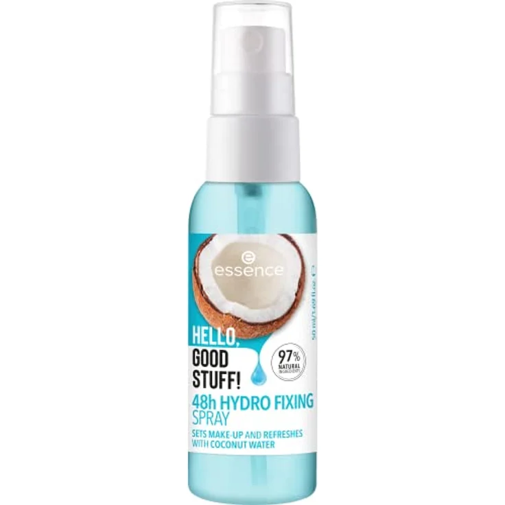 essence HELLO, GOOD STUFF! 48h HYDRO FIXING SPRAY, Transparent, feuchtigkeitsspendend, fixierend, erfrischend, natürlich, strahlend frisch, vegan, ölfrei, ohne Alkohol, ohne Parabene, 1er Pack (50ml) – Bild 2