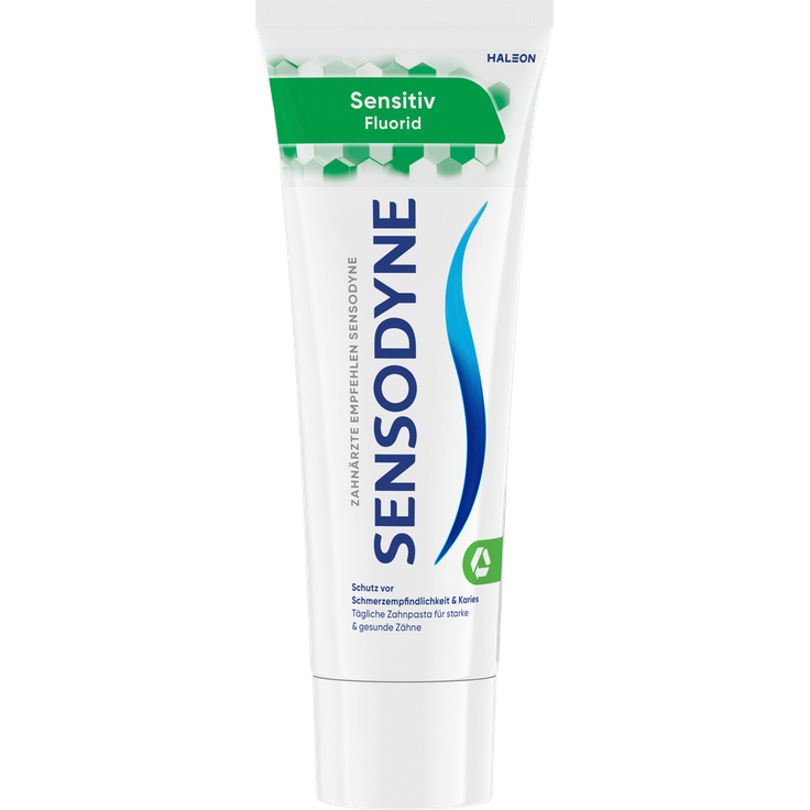 Sensodyne Fluorid Zahncreme, Schutz vor Schmerzempfindlichkeit und Karies, 75 ml