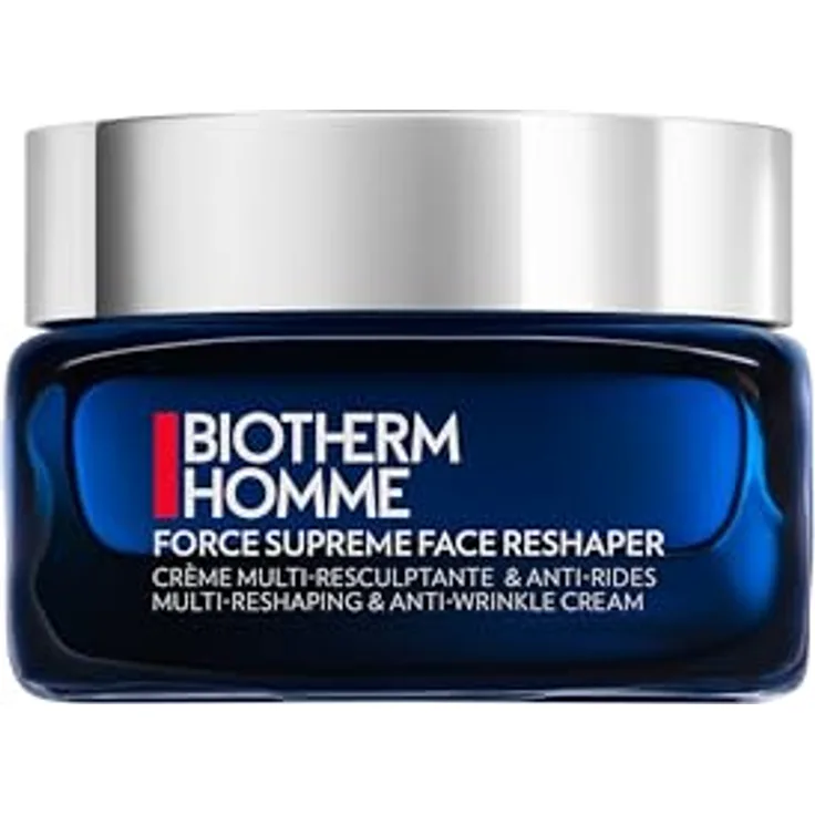 Biotherm Force Supreme Face Reshaper Cream, Straffende Anti-Falten Creme für Männer mit Neo-Proxylane und Biotech Plankton, 50ml