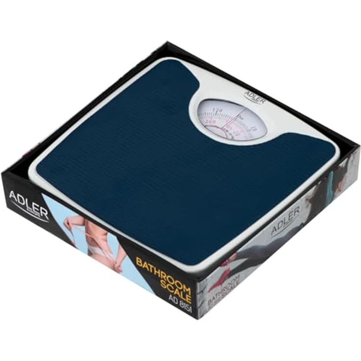 Adler AD 8151b Mechanische Personenwaage, 130 kg, rutschfest, Polymer, Blau – Bild 4