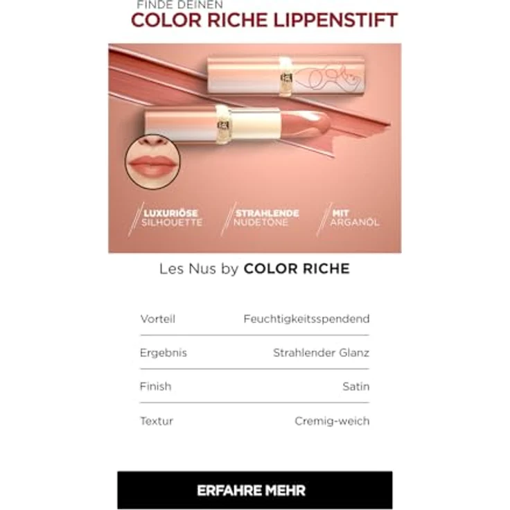 L'Oréal Color Riche Intense Volume Matte Lippenstift 1,8 g Nr. 602 - Le Nude Admirable – Bild 7