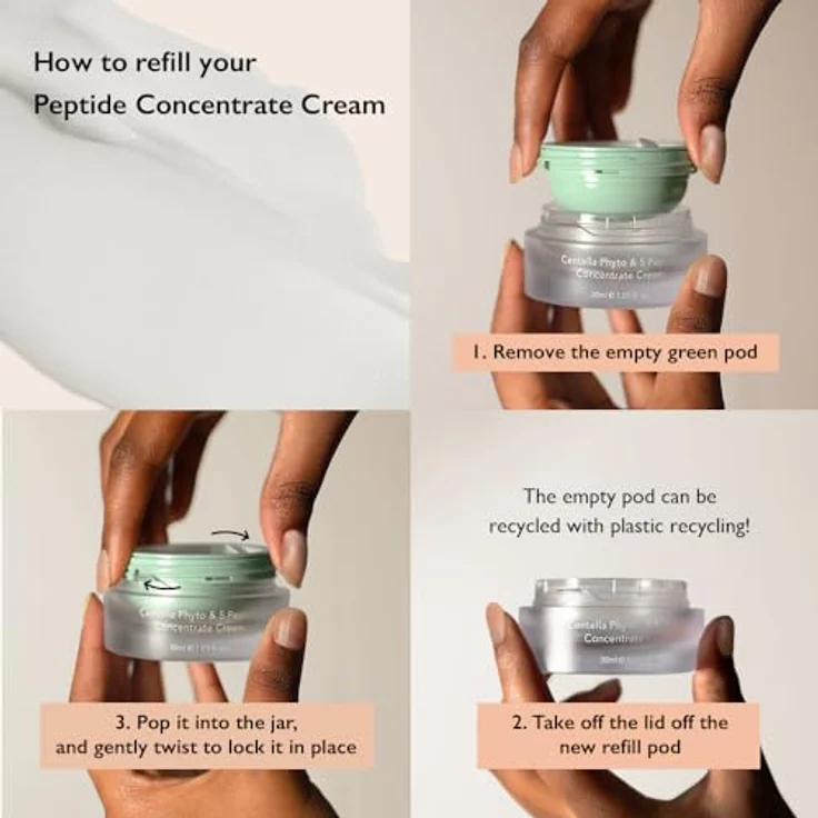 HARUHARU Centella Phyto & 5 Peptide Konzentrat Creme, 30ml Nachfüllung zur Hautrevitalisierung ohne toxische Inhaltsstoffe – Bild 2