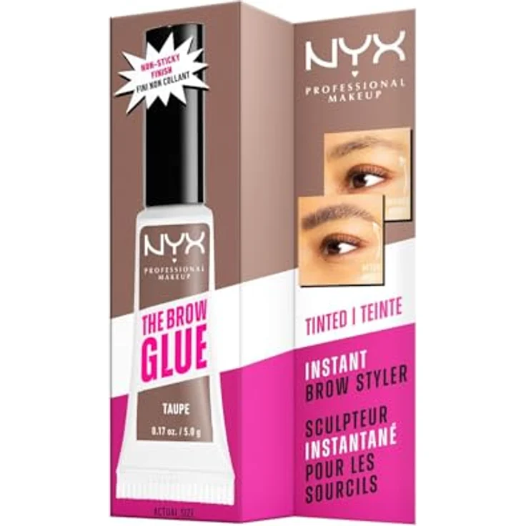 NYX PROFESSIONAL MAKEUP Augenbrauengel Brow Glue, Instant Styler, Lifting-Effekt, für lamierte Augenbrauen, Taupe – Bild 2