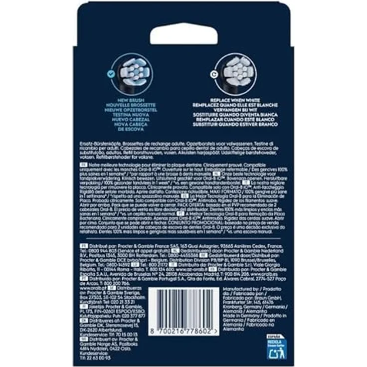 Oral-B iO RB SBF 8 FBNLSENOR Zahnbürstenkopf, 8er Pack für gründliche Plaque-Entfernung und gesunde Zahnfleischpflege – Bild 6