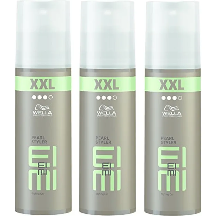 Wella Professionals EIMI Pearl Styler, Styling Gel XXL, 3 x 150 ml, starker Halt mit Perlglanz, UV-Schutz
