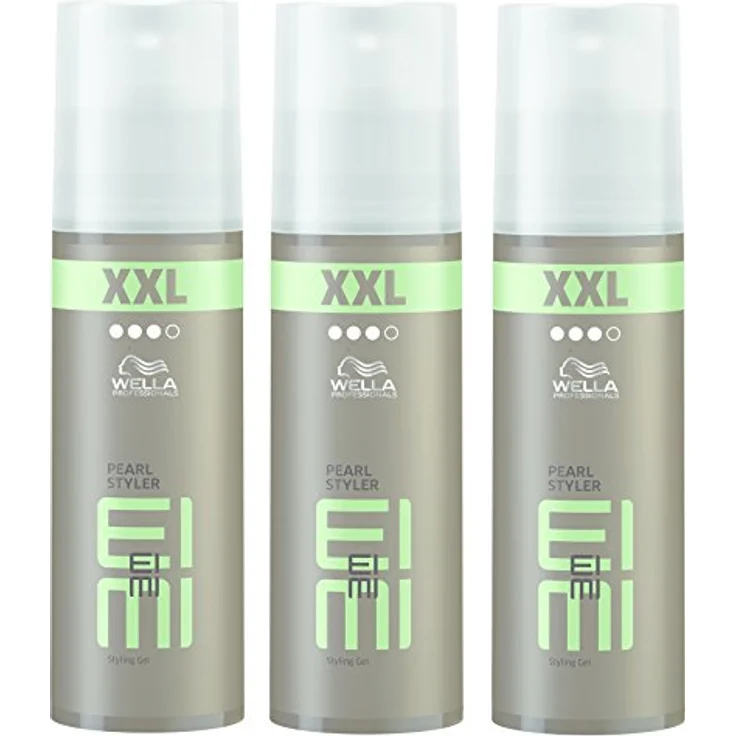 Wella Professionals EIMI Pearl Styler, Styling Gel XXL, 3 x 150 ml, starker Halt mit Perlglanz, UV-Schutz