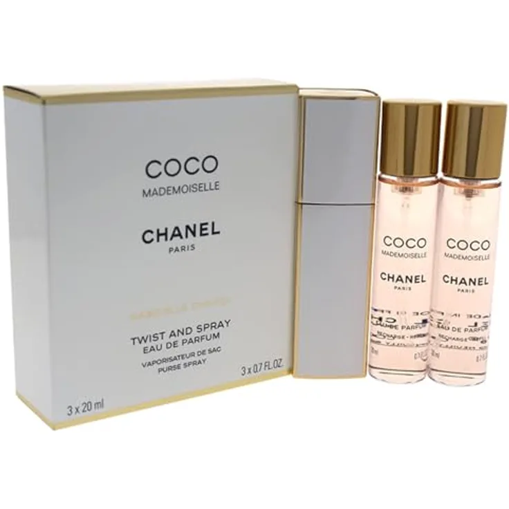 Chanel Coco Mademoiselle femme/woman, Eau de Parfum, 3 x 20 ml (1 Taschenzerstäuber und 2 Nachfüller) - Orientalisch, frisch