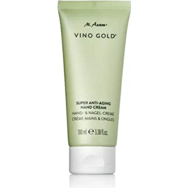 M Asam VINO GOLD Anti-Aging Nagel- & Handcreme (100 ml) – für seidig-zarte Hände, Cupuaçubutter & Traubenkernöl spenden intensive Feuchtigkeit, mit Biotin, Calcium & Panthenol, vegane Maniküre