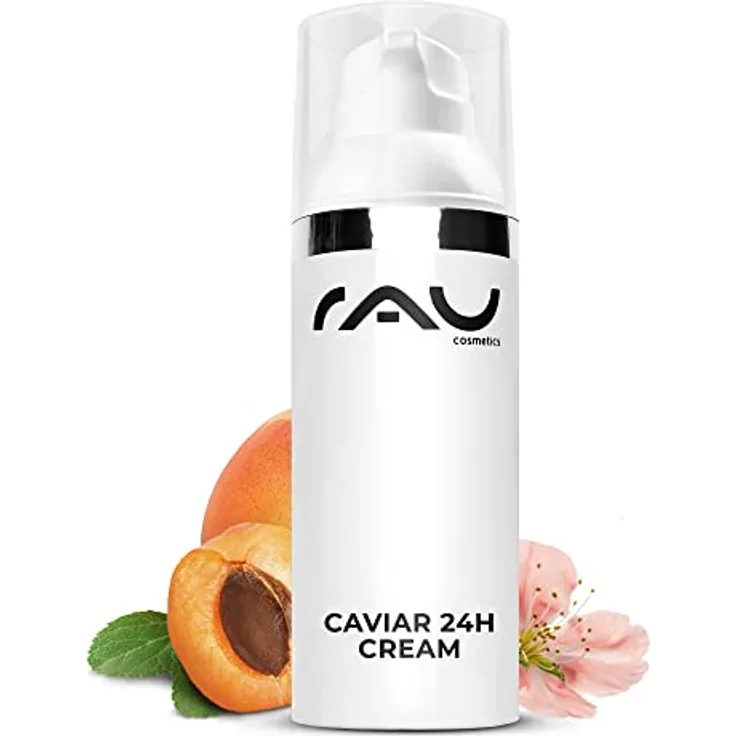 RAU Cosmetics Caviar 24h Creme 50 ml - Feuchtigkeitscreme mit Kaviarextrakt, Aloe Vera, Mandelöl, Shea Butter und Q10