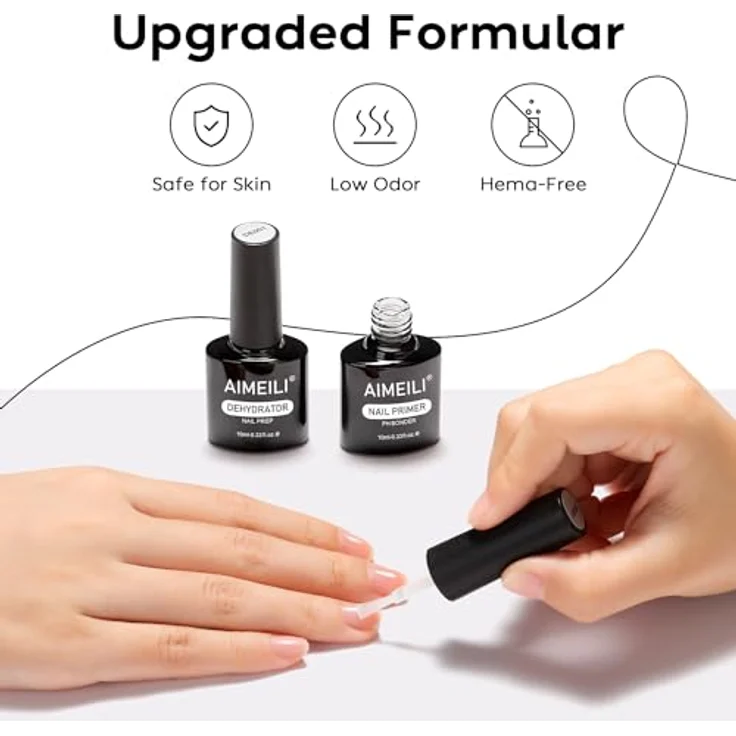 AIMEILI 2 x 10ml Dehydrator und Primer für Gelnägel, optimale Haftung für Acryl- und Gel-Nagellack, lufttrocknend – Bild 4