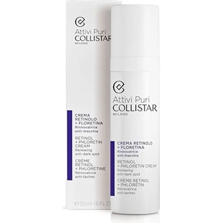 Collistar Attivi Puri Crema Viso Retinolo + Floretina, Anti-Flecken-Erneuerer, 50 ml, Reduziert feine Linien und Falten, Vereinheitlicht den Teint – Bild 1
