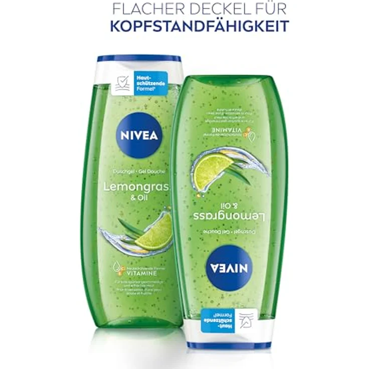NIVEA Lemongrass & Oil Duschgel, pH-hautneutrale Pflege mit revitalisierendem Zitronengras-Duft und pflegenden Ölperlen, 250 ml – Bild 4