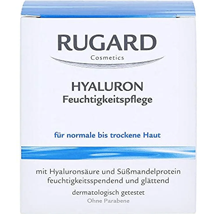 RUGARD Hyaluron Feuchtigkeitspflege: Erfrischende Feuchtigkeitscreme mit Hyaluronsäure & Süßmandelprotein, 100ml