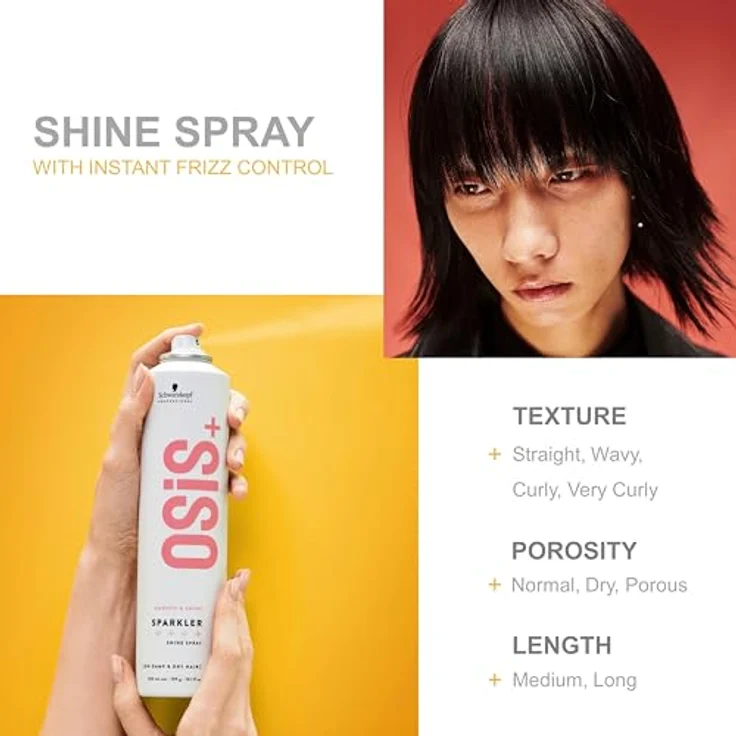 Schwarzkopf Professional Osis+ Sparkler Glanzspray 300 ml - Geeignet für verschiedene Sportarten und Aktivitäten, langlebig – Bild 4