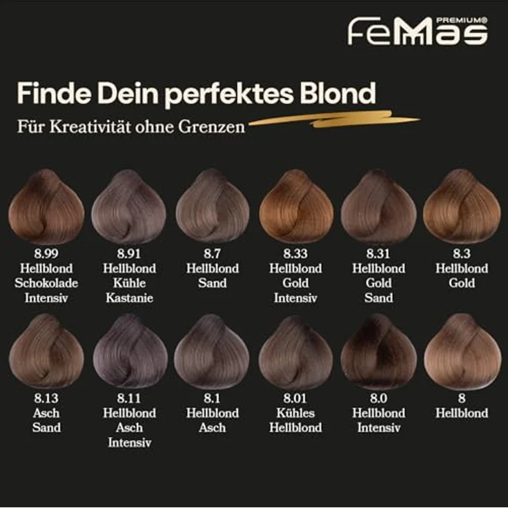 Femmas Premium Haarfarbe Femmas Hair Color Cream, 100 ml, Profi-Qualität mit Arganöl und 100% Grauhaarabdeckung – Bild 5