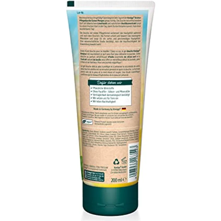 Kneipp Aroma-Pflegedusche Guten Morgen - erfrischendes Duschgel mit Limettenöl & Basilikum - bewahrt hauteigenes Mikrobiom - 200ml – Bild 2