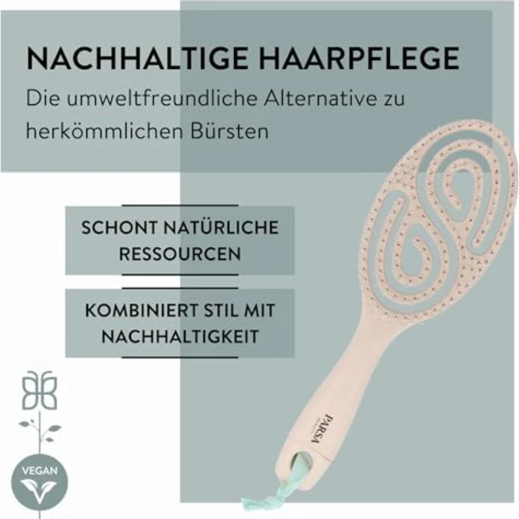 PARSA Beauty Haarbürste Spiralhaarbürste aus Weizenstroh, Natürlicher Materialmix aus Weizenstroh und Kunststoff – Bild 6