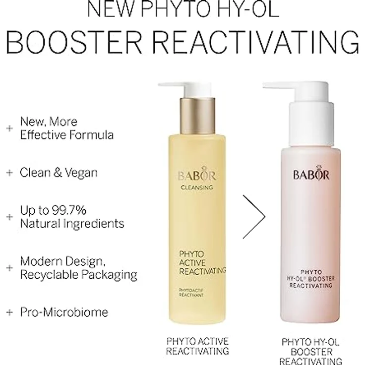 BABOR Phyto HY-ÖL Booster Reactivating für müde Haut, Gesichtsreiniger zur Anwendung mit Hy-Öl, Mit Weißem Tee und Ginseng, Vegane Formel, Phytoactive Reactivating, 1 x 100 ml – Bild 4