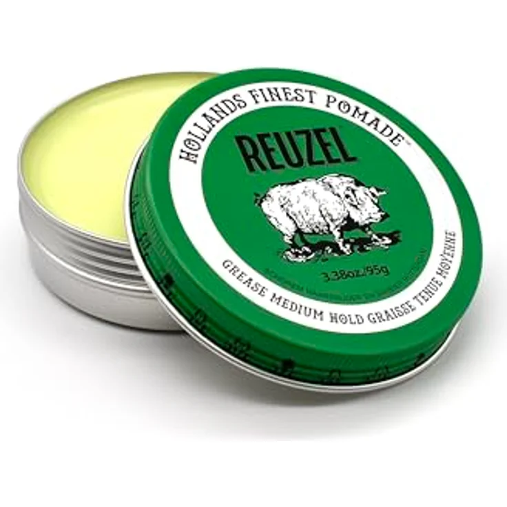 Reuzel Green Grease Medium Hold Pomade, Haarstyling Produkt mit mittlerem Halt, 95 g, Unisex – Bild 3