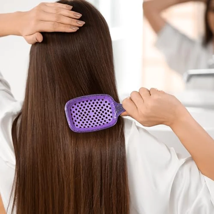 UNbrush Glitter Collection Detangling Hair Brush, Amethyst Detangler mit 105 Borsten für nasses und trockenes Haar, Unisex – Bild 9
