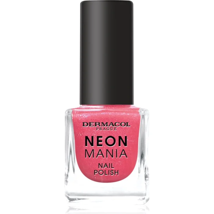 Dermacol Neon Mania Nagellack Farbton 7 Coral Sunset, 5 ml - Lang anhaltende, schnelltrocknende Nagellackfarbe mit glänzendem Finish