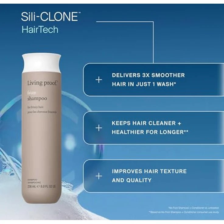 Living Proof No Frizz Shampoo 710ml, Anti-Frizz & Glättung, sanft reinigend, feuchtigkeitsschützend, sulfatfrei, für alle Haartypen – Bild 3