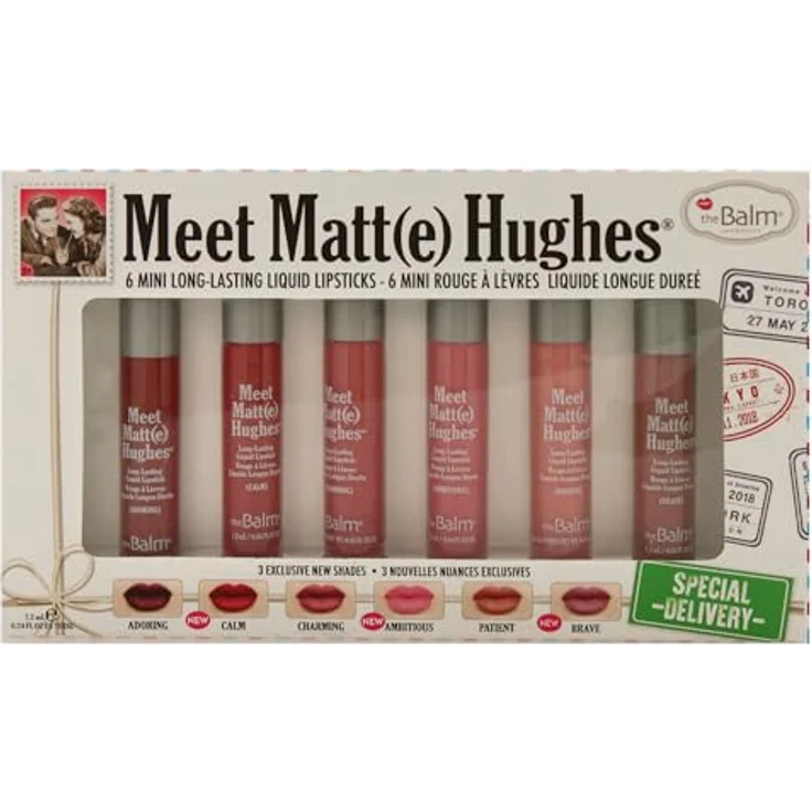 The Balm MeetMatteHughes Lippenstift Set, Mini Long-Lasting Liquid Lipsticks in Adoring, Calm und Charming, 1,2 ml jeweils – Bild 5