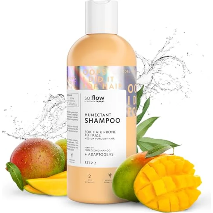 So!Flow Feuchtigkeitsshampoo für mittlere Porosität, mit Aloe & Panthenol, nährt und stärkt, ohne Silikone, 300 ml – Bild 1