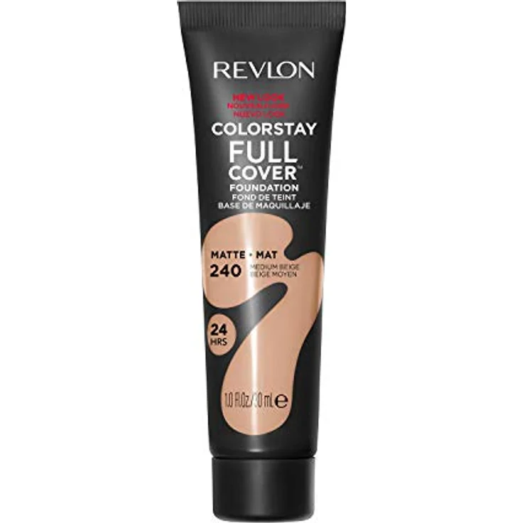 Revlon ColorStay Full Cover Longwear Matte Foundation, hitze- und schweißbeständig, leichtes Gesichts-Make-up, Farbton Mittelbeige (240), 30 ml – Bild 1