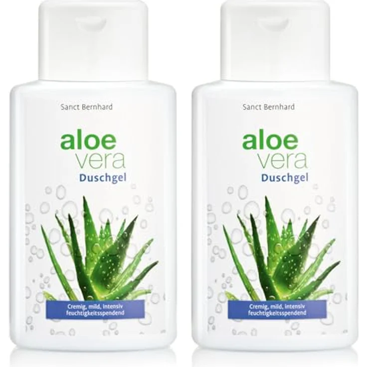 Sanct Bernhard Aloe Vera Duschgel, 2x 500 ml, intensiv feuchtigkeitsspendend, für trockene und reife Haut – Bild 1