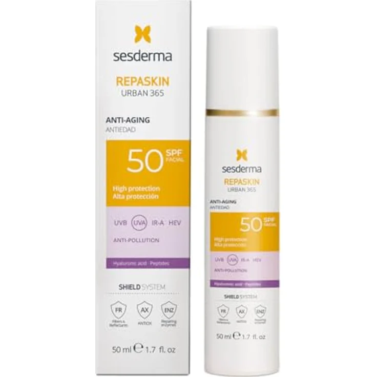 Sesderma Repaskin Urban 365, Gesichtsserum Anti-Aging, 50 ml, schützt vor Umwelteinflüssen, reduziert feine Linien und Falten, verbessert Hautelastizität – Bild 2