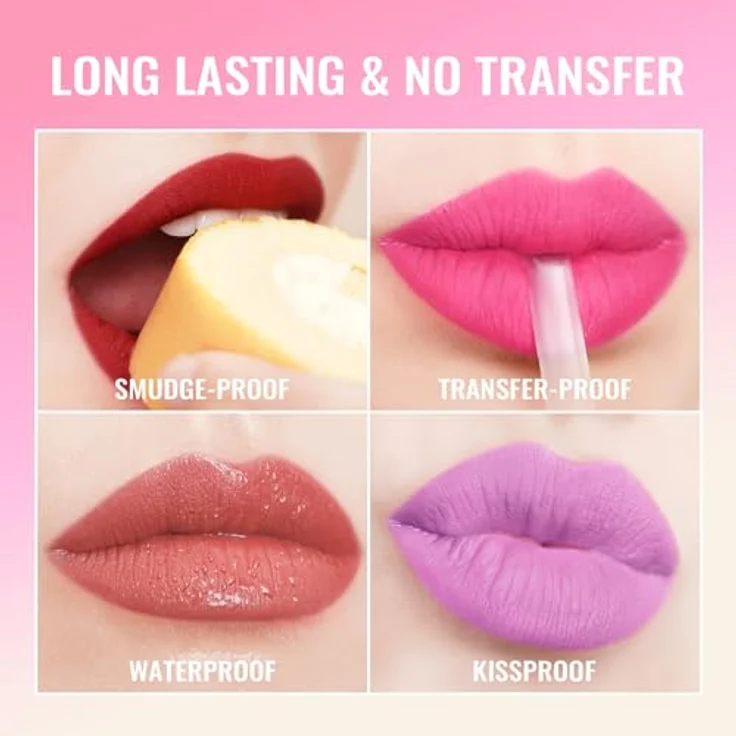 Oulac Flüssiger Lippenstift Matte M32 Perfect Kiss | Langanhaltend, Kussecht & Wasserfest | Cremige, vegane Textur mit intensiver Pigmentierung | Lippen Make-up 4.5ml – Bild 3
