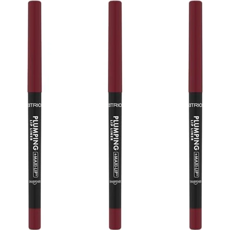 Catrice Plumping Lip Liner 180 Cherry Lady, roter Lippenkonturenstift, aufpolsternd, langanhaltend, feuchtigkeitsspendend, vegan, 3er-Pack, 3 x 0,35 g – Bild 1