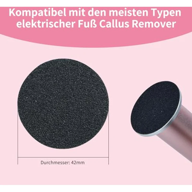 APRELM 120 Stück Schleifpapier-Nachfüllscheiben für elektrischen Hornhautentferner, 180-Grit Feiner, perfekt passend für 4,3 cm Schleifkopf – Bild 2