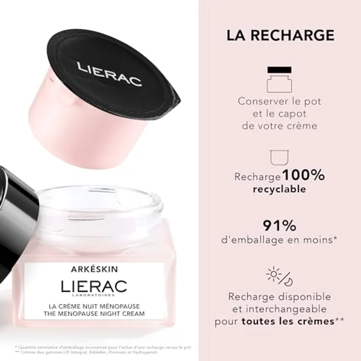 Lierac Arkeskin The Menopause Night Cream 50 ml, Rouge, pflegt und schützt die Haut, langanhaltende Wirkung – Bild 5