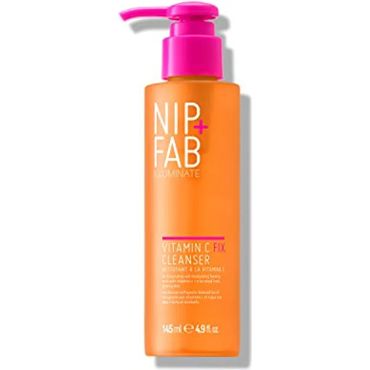 Nip+FabNip + Fab Vitamin C Fix | Gesichtsreinigungsgel mit Vitamin C | Aufhellendes und Feuchtigkeitsspendendes Gesichtsreinigungsgel | Tonisierendes Gesichtsgel | 145 ml