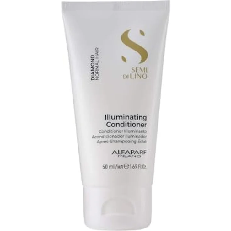Alfaparf Milano Semi di Lino Diamond Illuminating Conditioner, 50 ml, entwirrend mit langanhaltendem Glanz und Farbbrillanzschutz – Bild 1