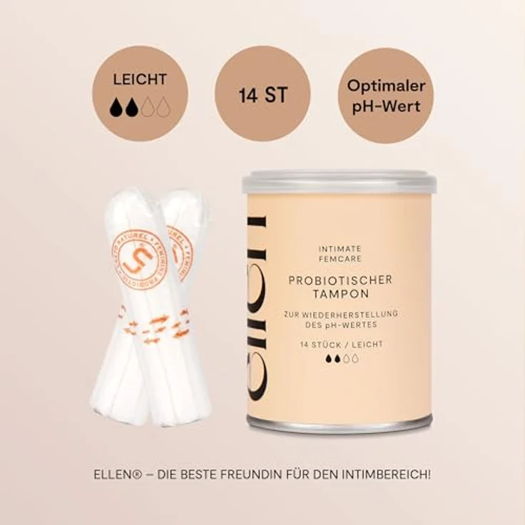 ellen Probiotischer Tampon Leicht, natürliche Unterstützung für den pH-Wert im Intimbereich – Bild 5