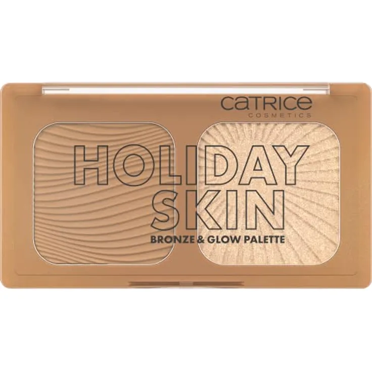 Catrice Holiday Skin Bronze & Glow Palette, Puder, Nr. 010 Out Of Office, mehrfarbig, 2 Braun-Töne, für Mischhaut, aufhellend, strahlend, natürlich, schimmernd, vegan, Nanopartikel frei (5,5g)