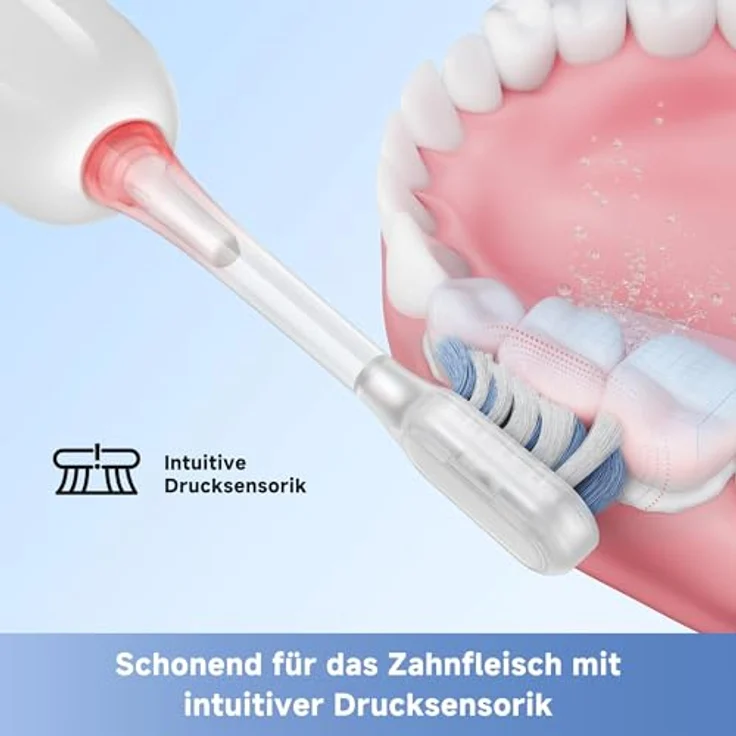 Mova Fresh SweepDrive elektrische Zahnbürste, wiederaufladbar mit Typ-C-Ladung, intuitivem Drucksensor und 3-in-1-Ersatzbürstenkopf, weiß – Bild 5