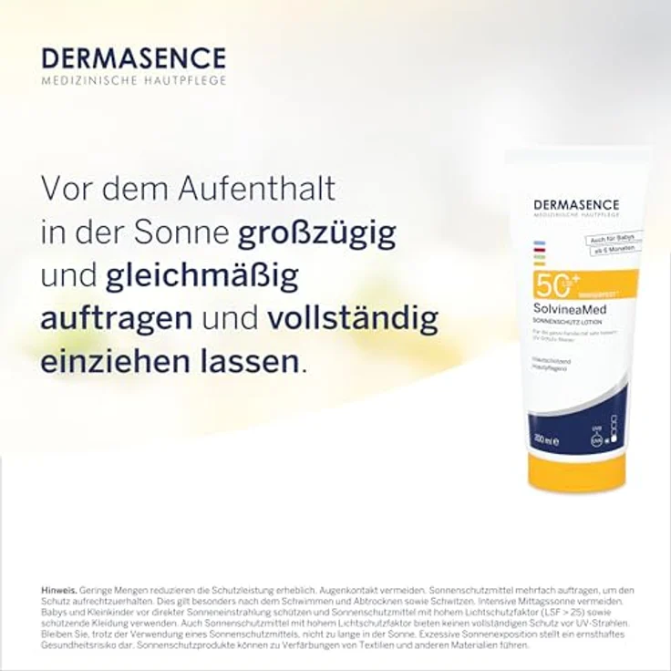 DERMASENCE SolvineaMed Sonnenschutz-Lotion LSF 50plus, wasserfest, 200 ml - Für die ganze Familie und Babys ab 6 Monaten, pflegt empfindliche Haut – Bild 3
