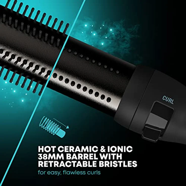 Revamp Progloss Perfect Finish Lockenstab & Wellenbürste + 4 Professionelle Haarklammern - Für Locken, Wellen und Volumen - Mit Progloss Ölen aus Keratin, Kokosnuss & Argan angereichert – Bild 2