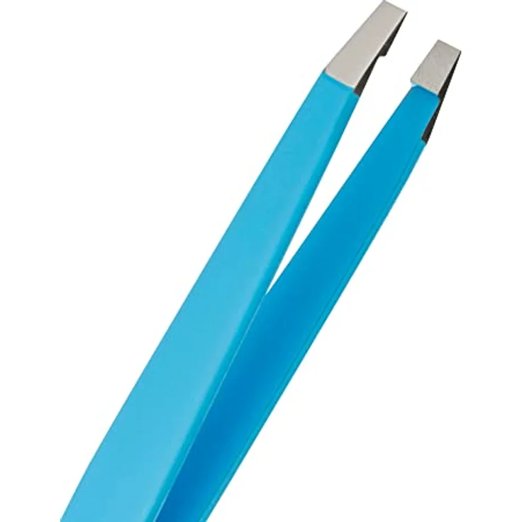 REMOS Augenbrauenpinzette aus Edelstahl, gerade Spitze 9.5 cm, blau, inkl. Schutzetui – Bild 3